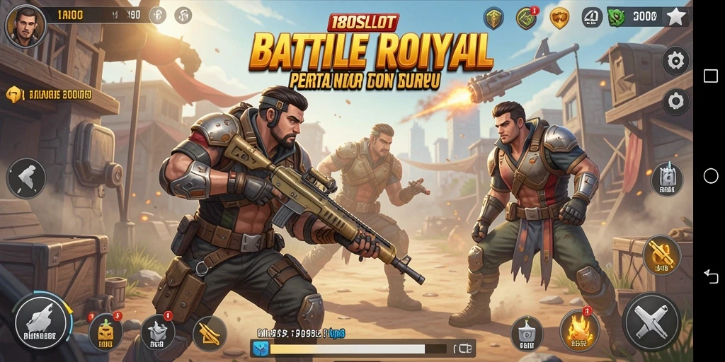 Gameplay menegangkan di arena Battle Royale yang luas.