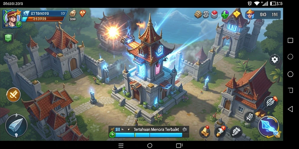 Tampilan gameplay 8II yang mendebarkan dengan strategi menara.