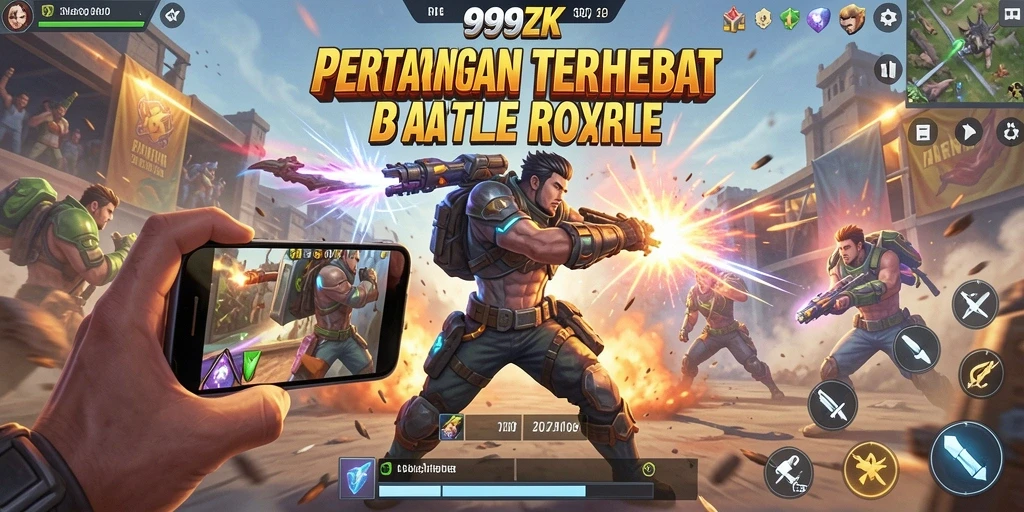 Gameplay seru 999ZK saat pertempuran Battle Royale intens.