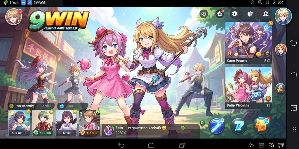 Tampilan gameplay <strong>9WIN</strong> menunjukkan karakter Anime dalam pertempuran epik.