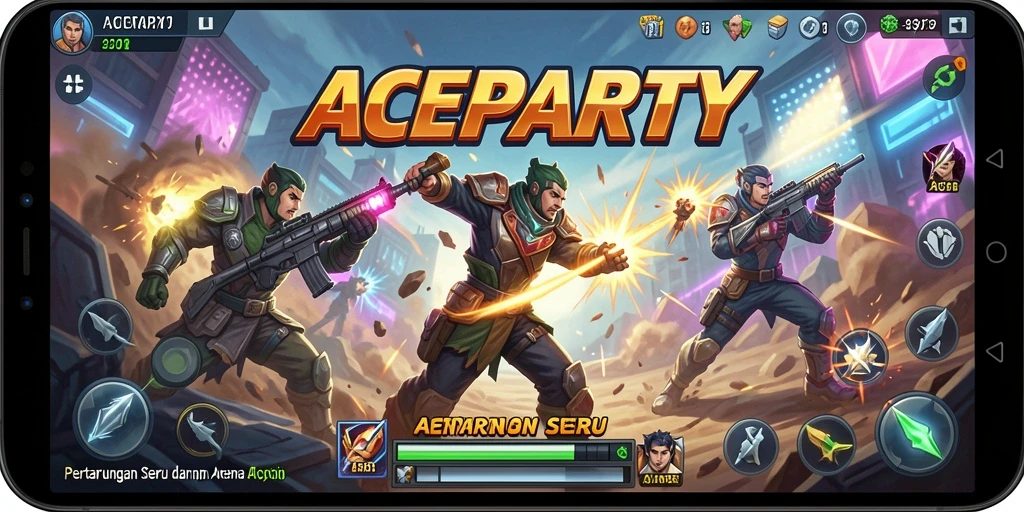 Tampilan gameplay <strong>ACEPARTY</strong> yang seru dan penuh aksi.