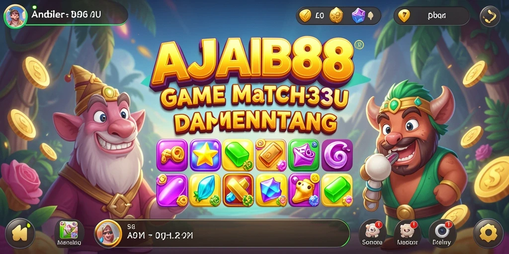 Tampilan gameplay AJAIB88 dengan aksi Match-3 yang menarik.