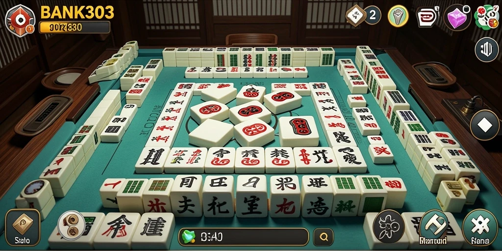 Tampilan seru gameplay Mahjong dalam BANK303 yang menantang.