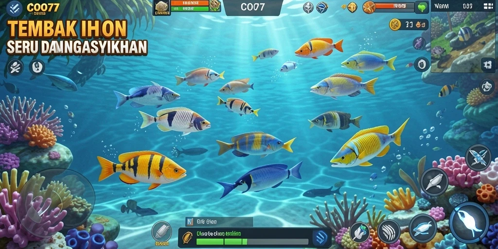 Tampilan gameplay yang seru dari game Tembak Ikan COO77.