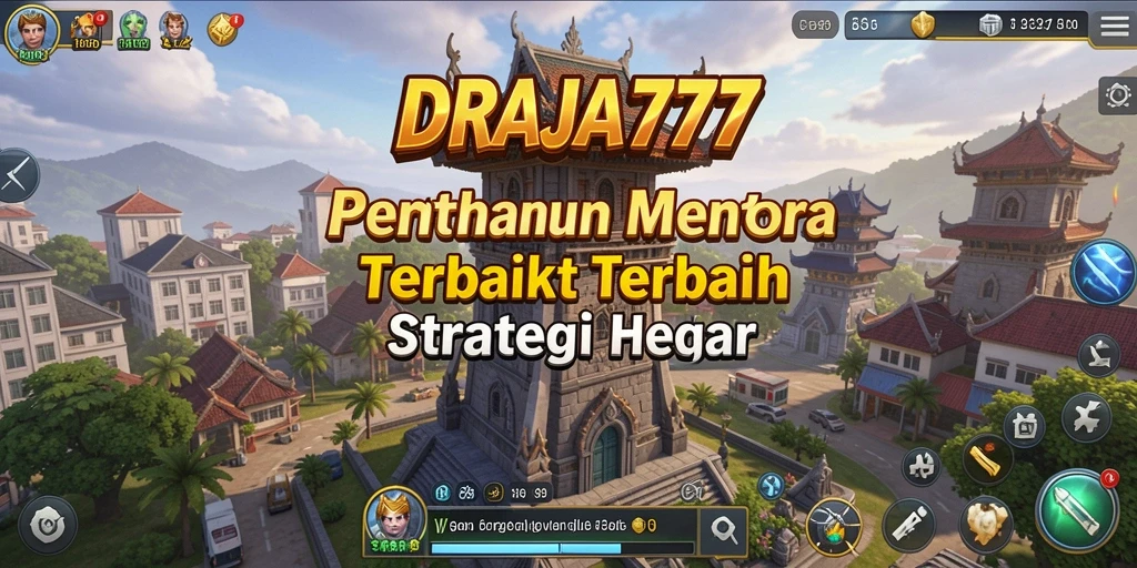 Tampilan gameplay yang mendebarkan dalam DRAJA777 Tower Defense.