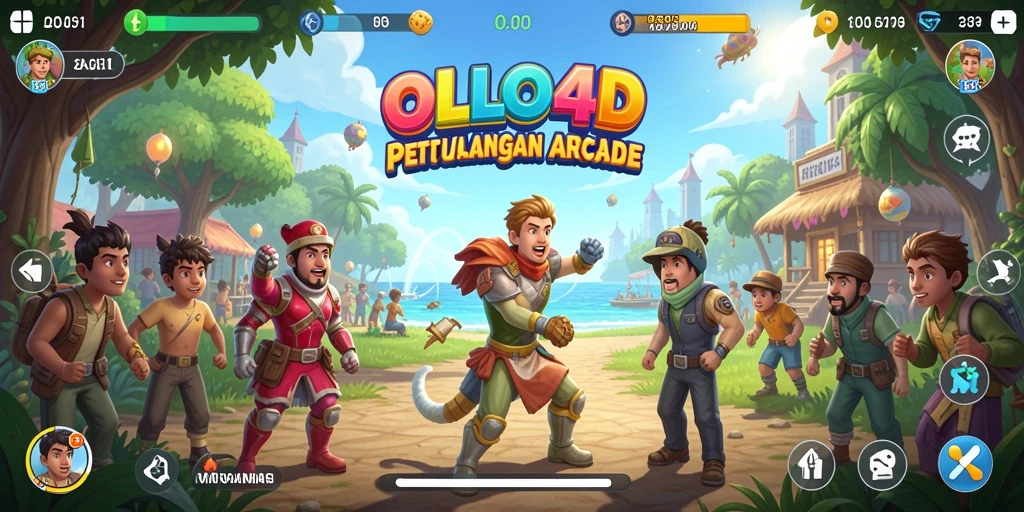 Tangkapan layar OLLO4D menampilkan gameplay seru di dunia arcade.