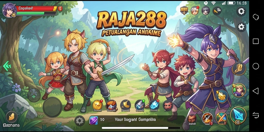 Tampilan gameplay menawan dalam RAJA288 yang penuh warna.