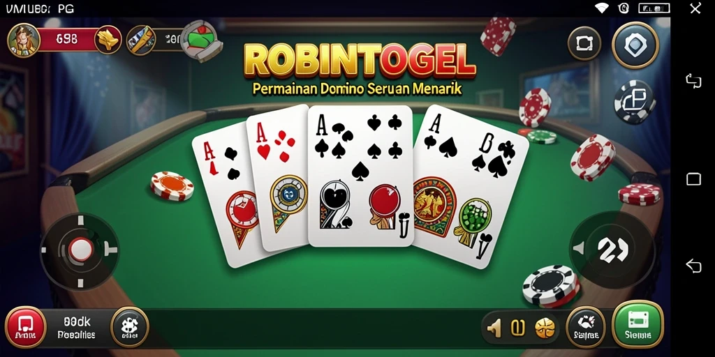 Tangkapan layar utama ROBINTOGEL menampilkan gameplay Domino yang mendebarkan.